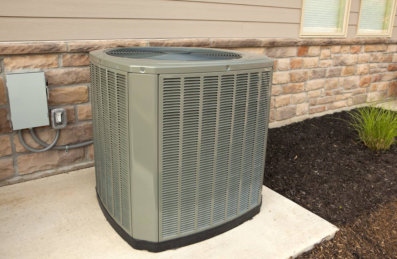 Heat pump outdoor unit installed at a Long Island, NY home